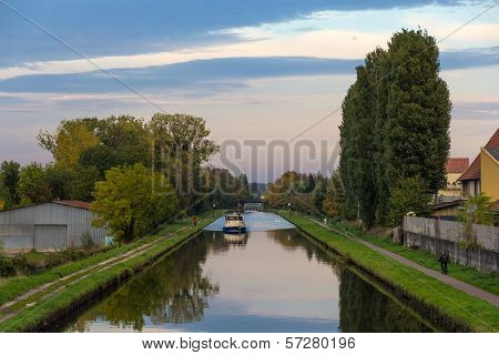Marne-rhine Canal In Saverne Autumn Evening