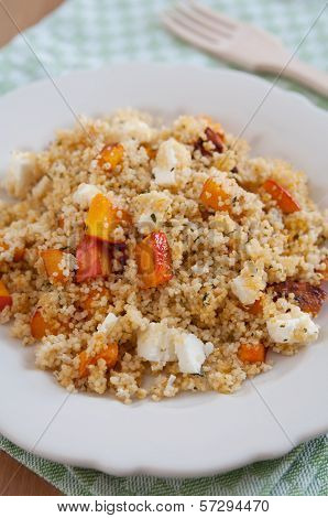 Autumn Couscous Salad with pumpkin and feta cheese