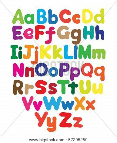 Alphabet bubble colored hand drawing