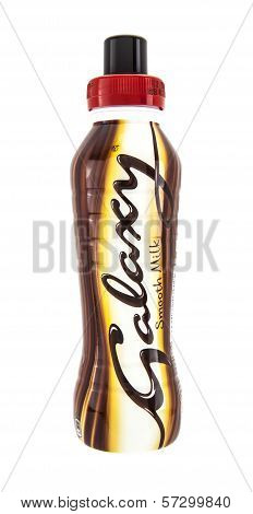 Bottle Of Galaxy Smooth Milk Drink On A White Background