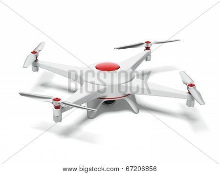 White And Red Quadrocopter