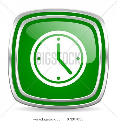 time glossy computer icon on white background