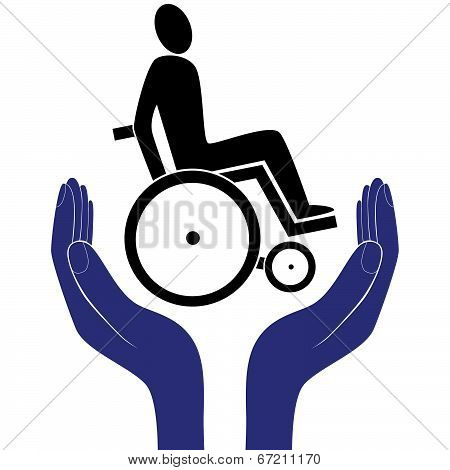 Disabled care sign vector