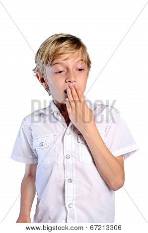 Young Boy On White