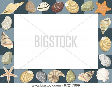 Baby marine photo frame or card. Vector