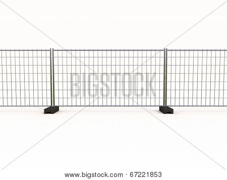 Wire mesh fence isolated on a light background