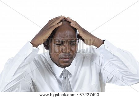 African Business Man Has Headache