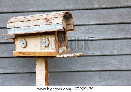 wooden mailbox