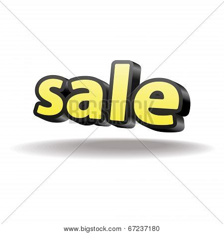 Volumetric letters sale. Isolated. Black and yellow.