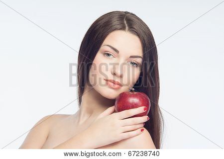 Girl and apples