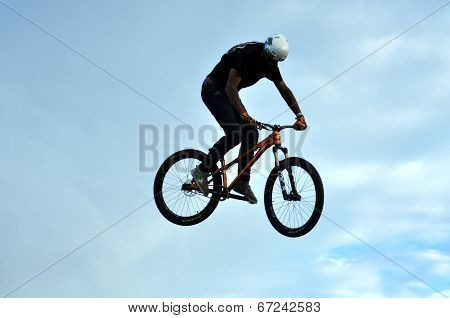 BMX rider making a bike jump