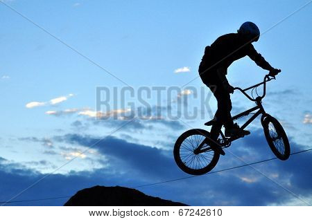 BMX rider bike jumping