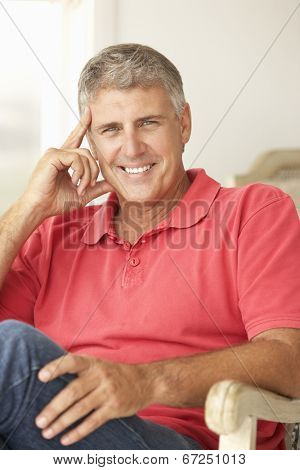 Mid age man at home