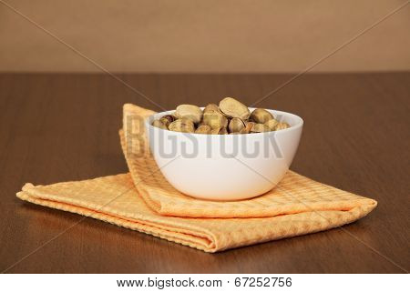 Faience bowl with pistachios