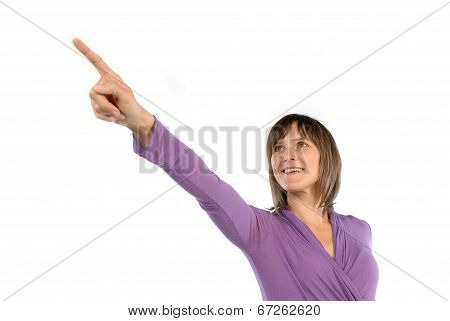 Woman Pointing With Her Hand