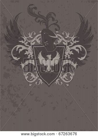 ornamental heraldic shield