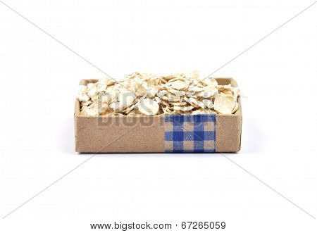 Oat Flakes On White