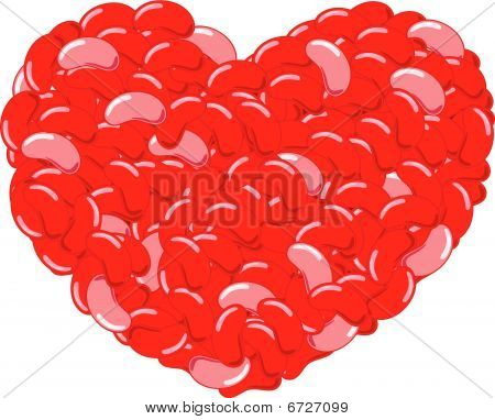 cuore di jellybean - illustrazione vettoriale