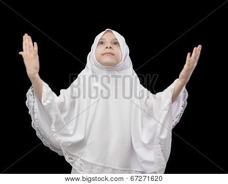 Muslim Girl During Prayer