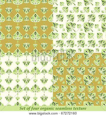 Green leaves seamless pattern