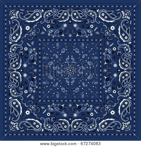 Blue Paisley Bandana