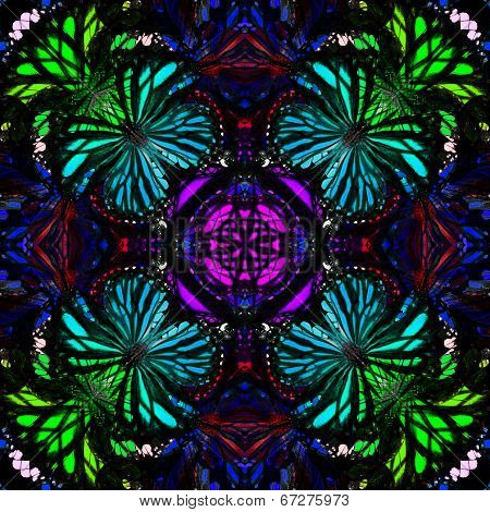 Seamless Of Multicolorl Background Pattern Made Of Butterflies Wings In Fancy Color