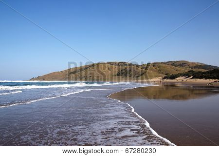 Outgoing Tide On Wild Coast Beach, Transkei, South Africa