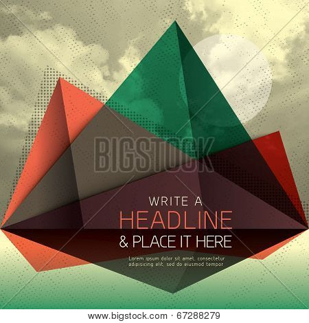 Vector Abstract Triangle Shape With Cloud Texture Background