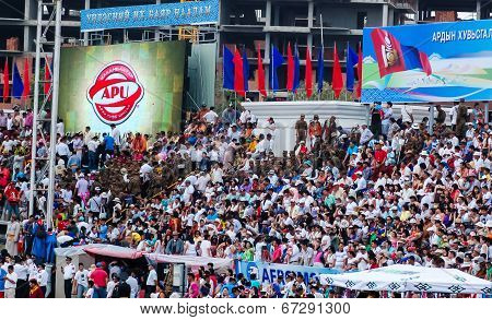 Spectators At Nadaam Opening Ceremony