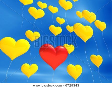 Cuore rosso a forma di palloncino