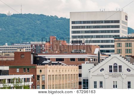Roanoke Virginia City Skyline On A Sunny Day