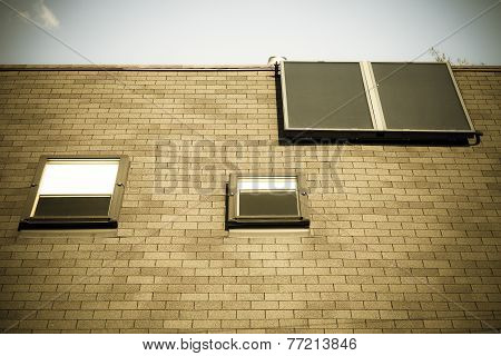 Renewable Energy. Solar Panel On Roof.