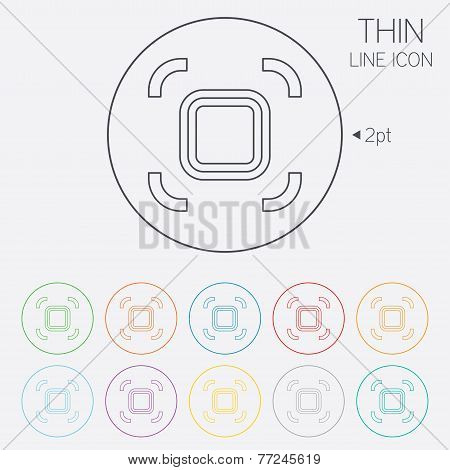 Autofocus zone sign icon. Photo camera settings.