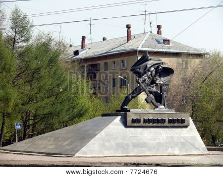 Monument af Switchman i Chelyabinsk
