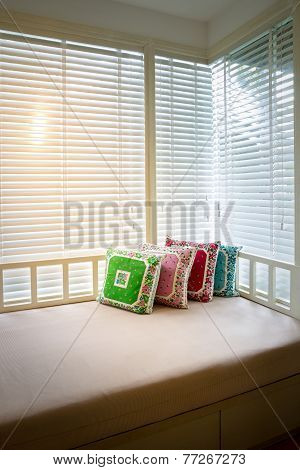Colorful Pillows On Modern Daybed