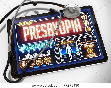 Presbyopia Diagnosis on the Display of Medical Tablet.