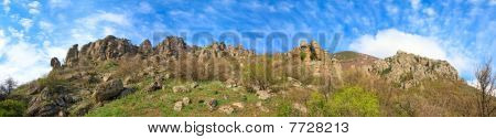 Stony Demerdzhi vuoristomaiseman (crimea, Ukraina)