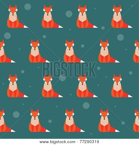 Bright Colored Fox Seamless Pattern Background