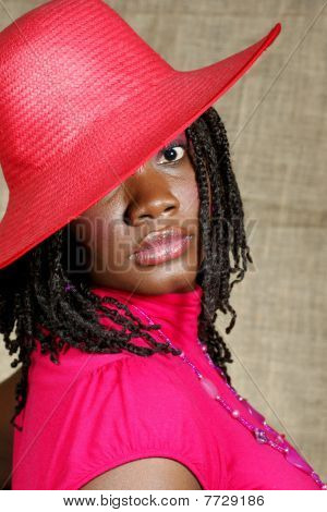 vrouw met red hat diskette