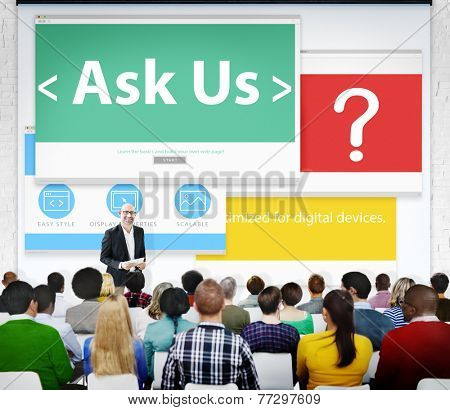Digital Online Business Feedback Ask Us Concept