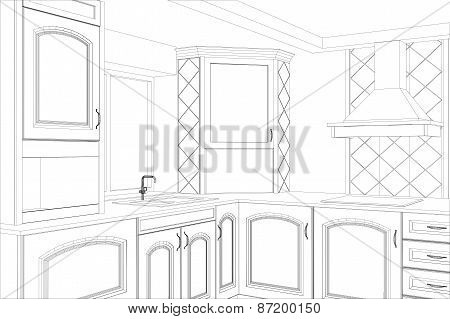 Sketch plan kitchen in the wire
