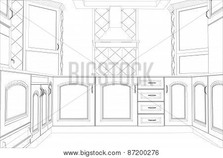 Sketch plan kitchen in the wire