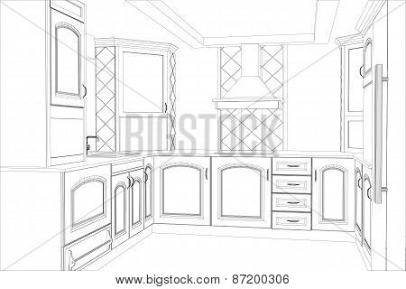 Sketch plan kitchen in the wire