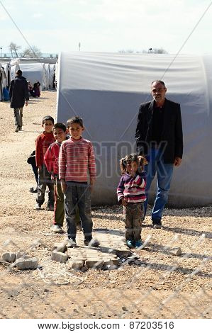 People In Refugee Camp