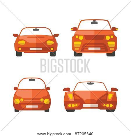 Set Of Different Vector Passenger Cars In Flat Style