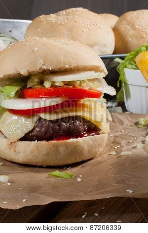 Cheeseburger With Fries.