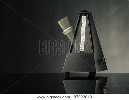 Metronome On Grey Background - Horizontal
