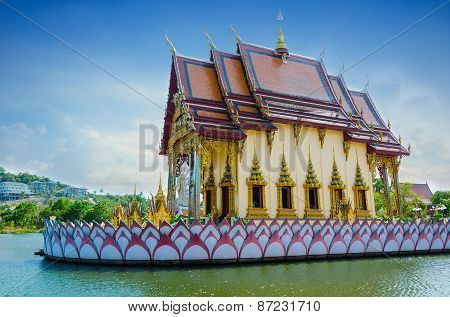 Asian Temple On The River. Thailand