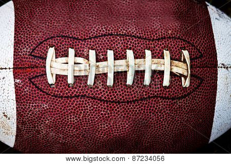 Close up of an american football