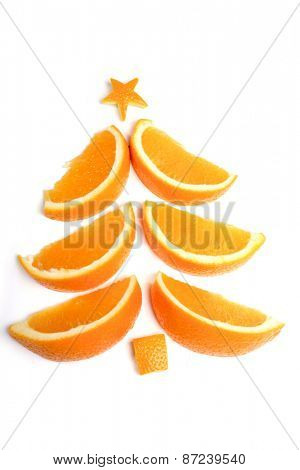 Christmas tree made from orange